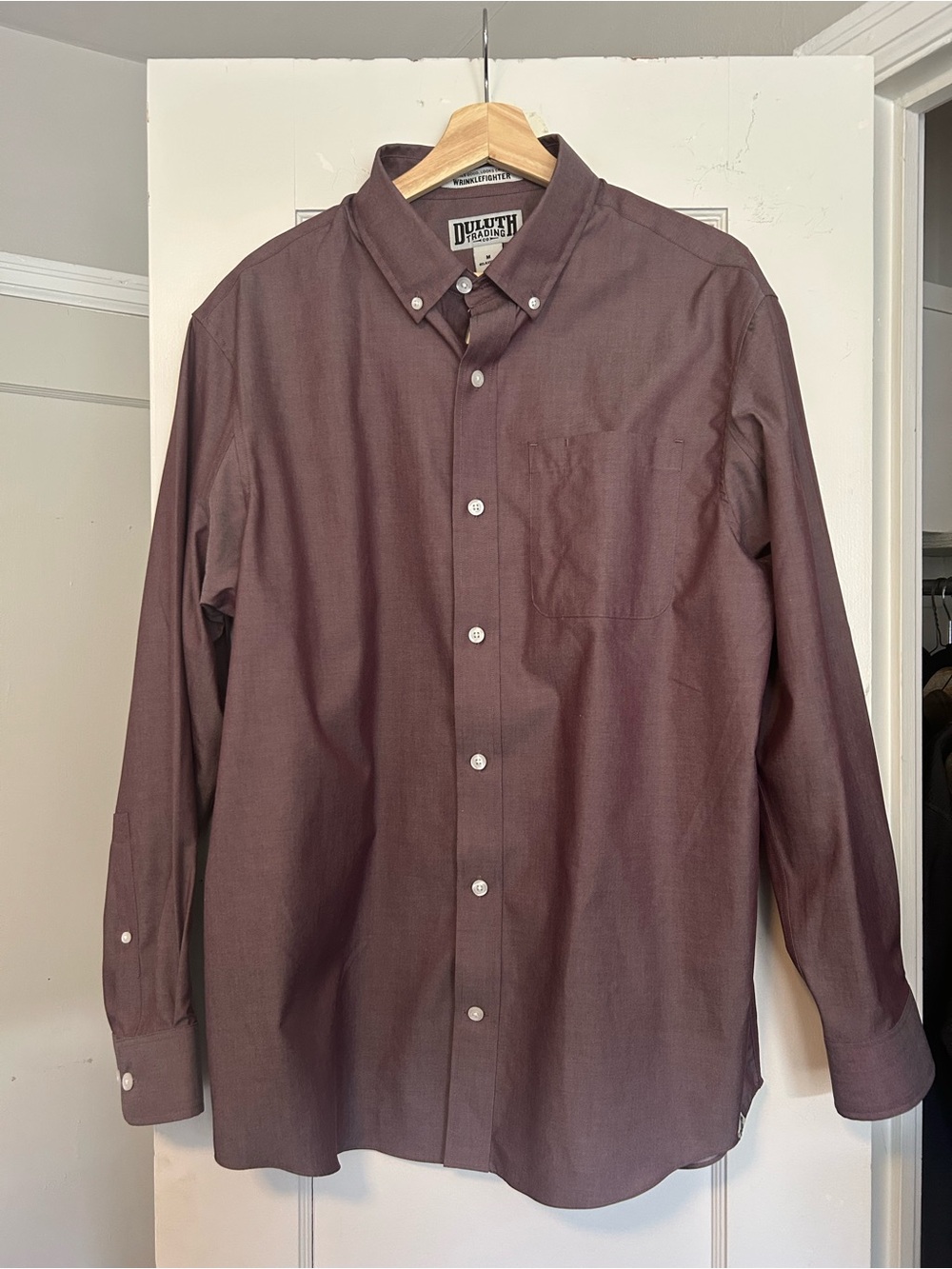 Duluth Trading Co Men's Long-Sleeve Button-Down Shirt - Maroon